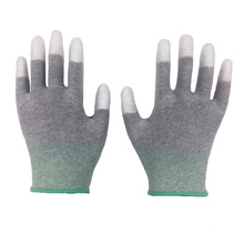 Carbon Fiber PU Finger Dipped Coated Anti Static ESD Work Gloves For Electricity